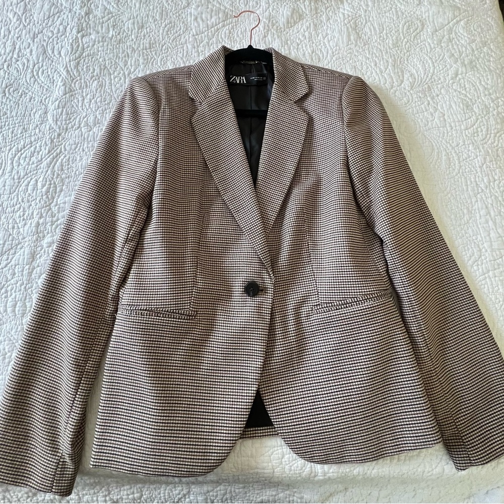 Zara Houndstooth Blazer